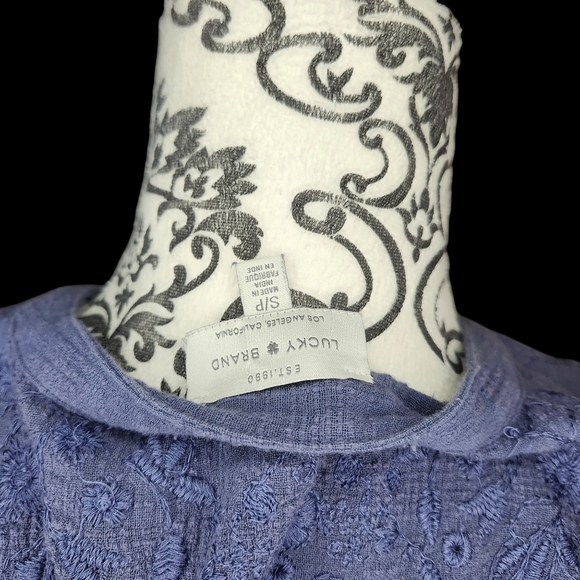 LUCKY BRAND Blue Floral Hi Lo Tunic- Small - Picture 6 of 6